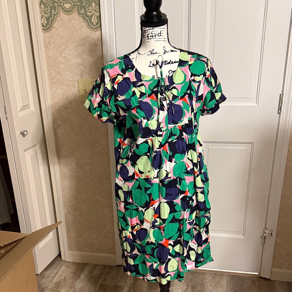 GAP Colorful Leaf Print Mini Dress
